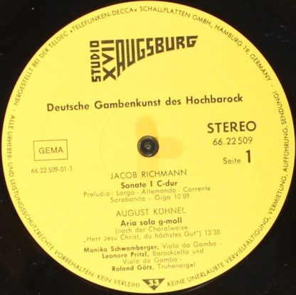Studio XVII Augsburg 66.22509 - Deutsche Gambenkunst Des Hochbar - Image 3