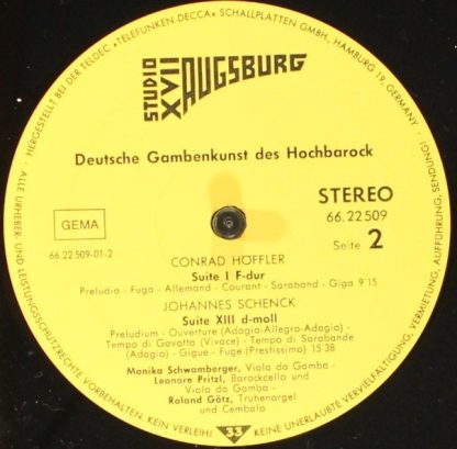 Studio XVII Augsburg 66.22509 - Deutsche Gambenkunst Des Hochbar - Image 4