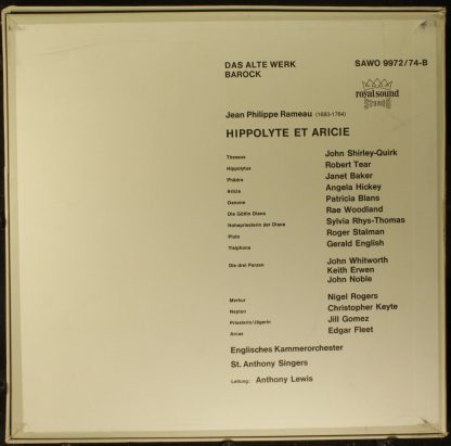 Das Alte Werk SAWO 9972/74-B - Hippolyte et Aricie - Lyrische Tr - Image 2