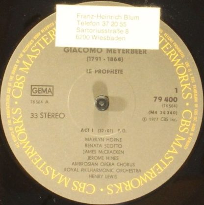 CBS Masterworks 79400 - Le Prophete - Image 12