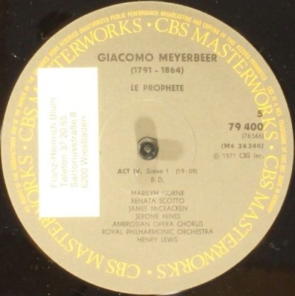 CBS Masterworks 79400 - Le Prophete - Image 8