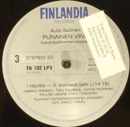 Finlandia Records FA 102 LP3 - The Red Line - Image 8
