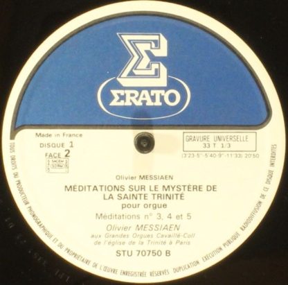 Erato STU 70750 - Méditations Sur Le Mystère De La Sainte Trinit - Image 5