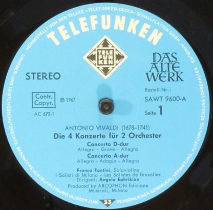 Telefunken SAWT 9600-A - The Four Concertos For Two Orchestras - - Image 6