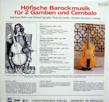 Christophorus SCGLX 73 943 - Höfische Barockmusik Für 2 Gamben u - Image 2
