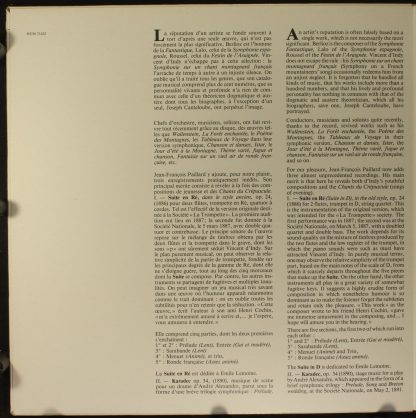 Erato STU 71423 - Concert Op. 89, Suite En Re Op. 24, Kardec Op. - Image 2