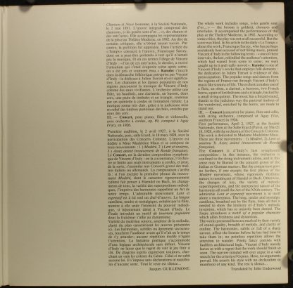 Erato STU 71423 - Concert Op. 89, Suite En Re Op. 24, Kardec Op. - Image 3