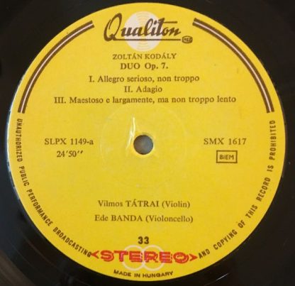 Qualiton LPX 1149 - Chamber Music = Kamara Zene - Image 3