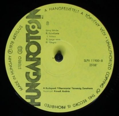 Hungaroton SLPX 11900 - Rhymes / Constellations / Symphony No. 2 - Image 4