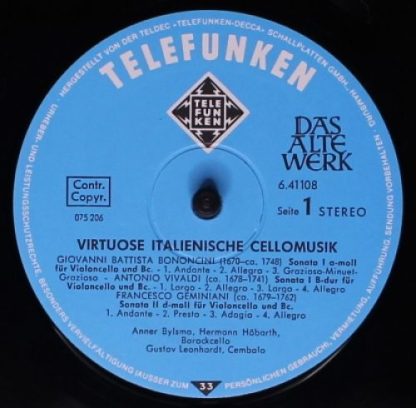 Telefunken 6.41108 AS - Virtuose Italienische Cellomusik = Itali - Image 3
