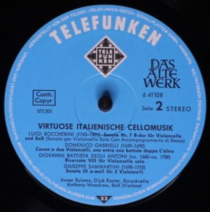 Telefunken 6.41108 AS - Virtuose Italienische Cellomusik = Itali - Image 4