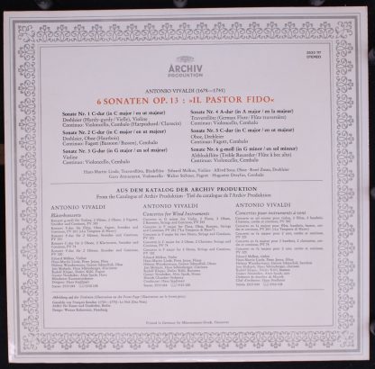 Archiv Produktion 2533 117 - 6 Sonaten Op. 13 »Il Pastor Fido« - Image 3