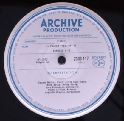 Archiv Produktion 2533 117 - 6 Sonaten Op. 13 »Il Pastor Fido« - Image 4