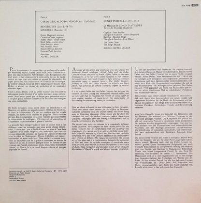 Harmonia Mundi HM 498 - Deller Consort - Image 2