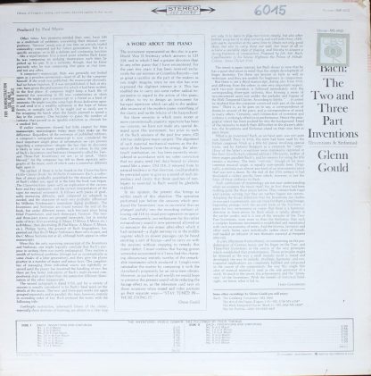Columbia Masterworks MS 6622 - The Two And Three Part Inventions - Image 2