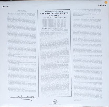 RCA Victor Red Seal LM-1107 - Das Wohltemperierte Klavier Teil 1 - Image 2