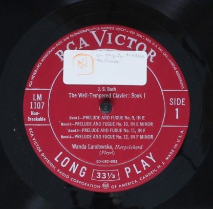 RCA Victor Red Seal LM-1107 - Das Wohltemperierte Klavier Teil 1 - Image 3