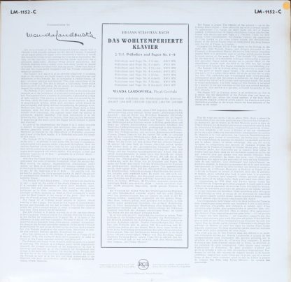 RCA Victor Red Seal LM-1152-C - Das Wohltemperierte Klavier Teil - Image 2
