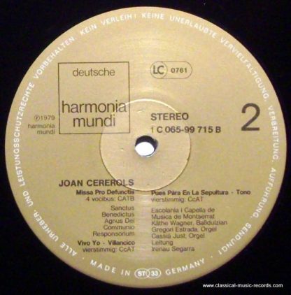 Deutsche Harmonia Mundi 1C 065-99715 - Missa Pro Defunctis • Viv - Image 4
