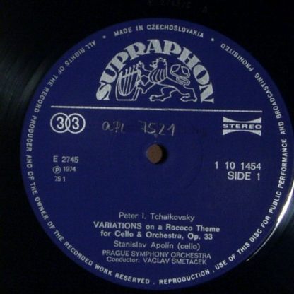Supraphon 1 10 1454 - Variations On A Rococo Theme / Suite No. 4 - Image 3