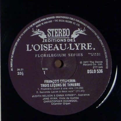 L'Oiseau-Lyre DSLO 536 - Trois Leçons De Ténèbres • Motet Pour L - Image 3