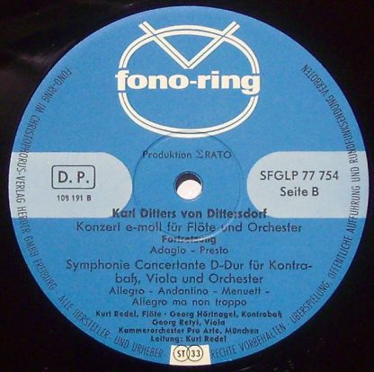 Fono-Ring SFGLP 77 754 - Cembalokonzert, Flötenkonzert, Symphoni - Image 3