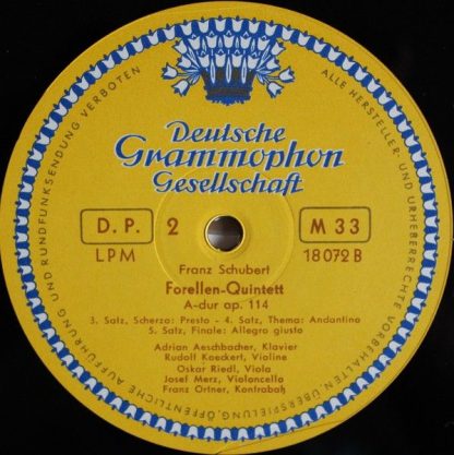 Deutsche Grammophon 18072 LPM - Forellen-Quintett A-Dur Op.114 - Image 4