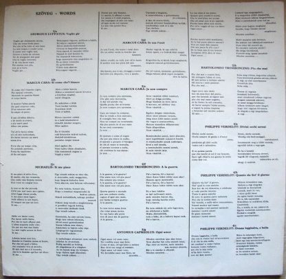 Hungaroton SLPX 12211 - Italian Renaissance Music - Image 8