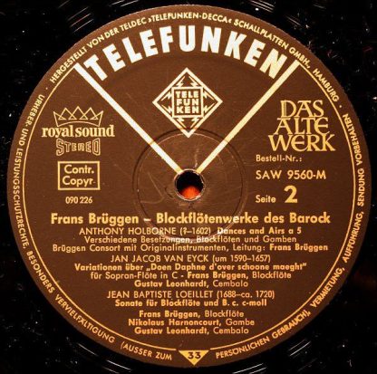 Telefunken SAW 9560-M - Blockflötenwerke Des Barock - Image 5