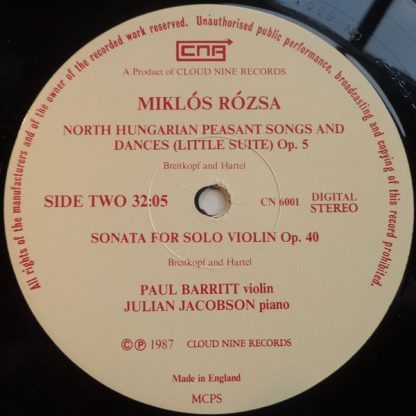 Cloud Nine Records (3) CN 6001 - Kaleidoscope Op. 19B / North Hu - Image 4