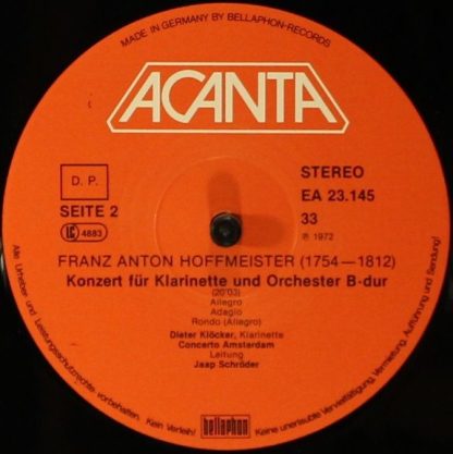 ACANTA EA 23 145 - Klarinettenkonzert B-Dur / Klarinettenkonzert - Image 4