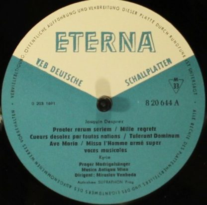 Eterna 8 20 644 - Missa "L'homme Armé" / Motetten / Madrigale - Image 4