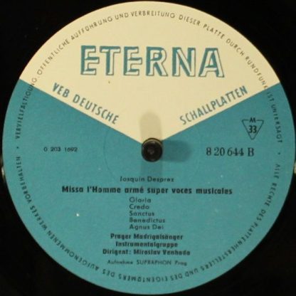 Eterna 8 20 644 - Missa "L'homme Armé" / Motetten / Madrigale - Image 3