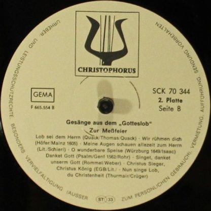 Christophorus SCK 70344 - Gesänge aus dem "Gotteslob" Zur Meßfei - Image 8