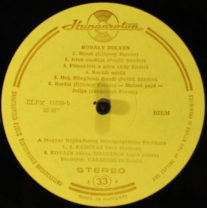 Qualiton SLPX 11339 - Choral Works 3 (Mixed and Male Choruses) - Image 4