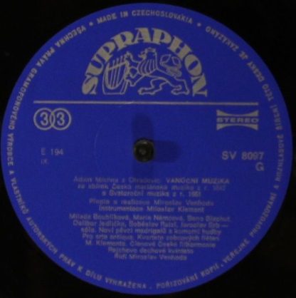 Supraphon SV 8097 - Missa Pastoralis / Vánoční Muzika - Image 3