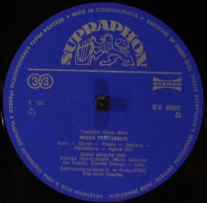 Supraphon SV 8097 - Missa Pastoralis / Vánoční Muzika - Image 4