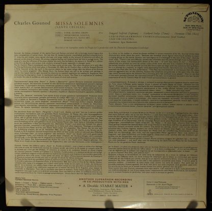 Supraphon SUA 10736 - Missa Solemnis Santa Cecilia - Image 2