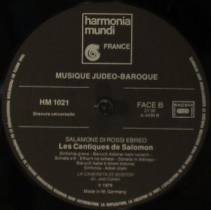 harmonia mundi France HM 1021 - Musique Judeo-Baroque - Image 6