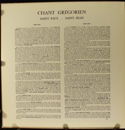 DECCA 7523 - Chant Grégorien - Saint Paul, Saint Jean - Image 5
