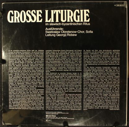 Deutsche Harmonia Mundi 1C 065-99 675 - Grosse Liturgie (Im Slaw - Image 2