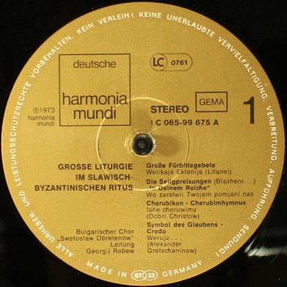 Deutsche Harmonia Mundi 1C 065-99 675 - Grosse Liturgie (Im Slaw - Image 5