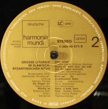 Deutsche Harmonia Mundi 1C 065-99 675 - Grosse Liturgie (Im Slaw - Image 6