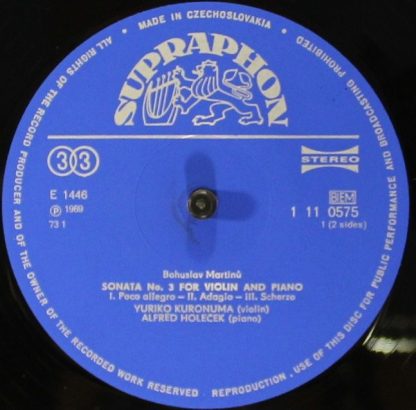 Supraphon 1 11 0575 - Sonata No. 3 For Violin And Piano / Five M - Image 3