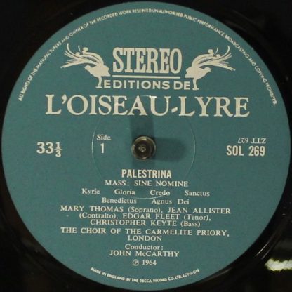 L'Oiseau-Lyre SOL 269 - Two Masses - Sine Nomine / Ecce Ego Joan - Image 3