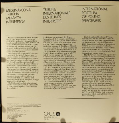 Opus 9110 1813-14 - Medzinárodná Tribúna Mladých Interpretov --- - Image 2
