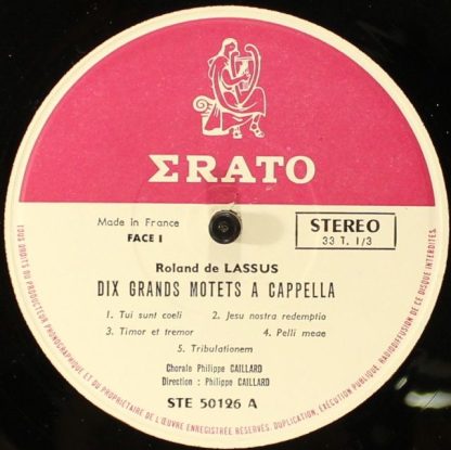 Erato STE 50126 - Dix Grands Motets A Cappella - Image 3