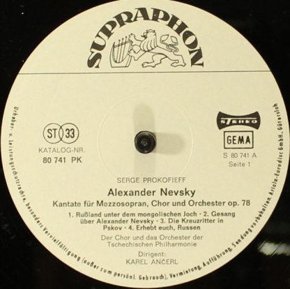 Supraphon 80741 PK - Alexander Nevsky (Kantate Für Mezzosopran, - Image 3