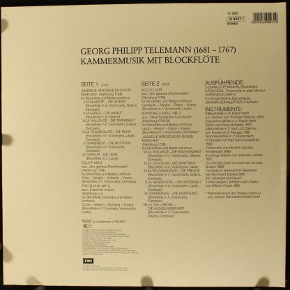 Deutsche Harmonia Mundi 1C 065 16 9557 1 - Kammermusik Mit Block - Image 2