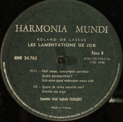 Harmonia Mundi HM 2-761/2 - Les Lamentations De Job - Image 6
